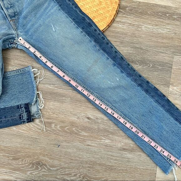 Grlfrnd jeans Jessica cropped raw‎ hem two toned - Picture 6 of 9